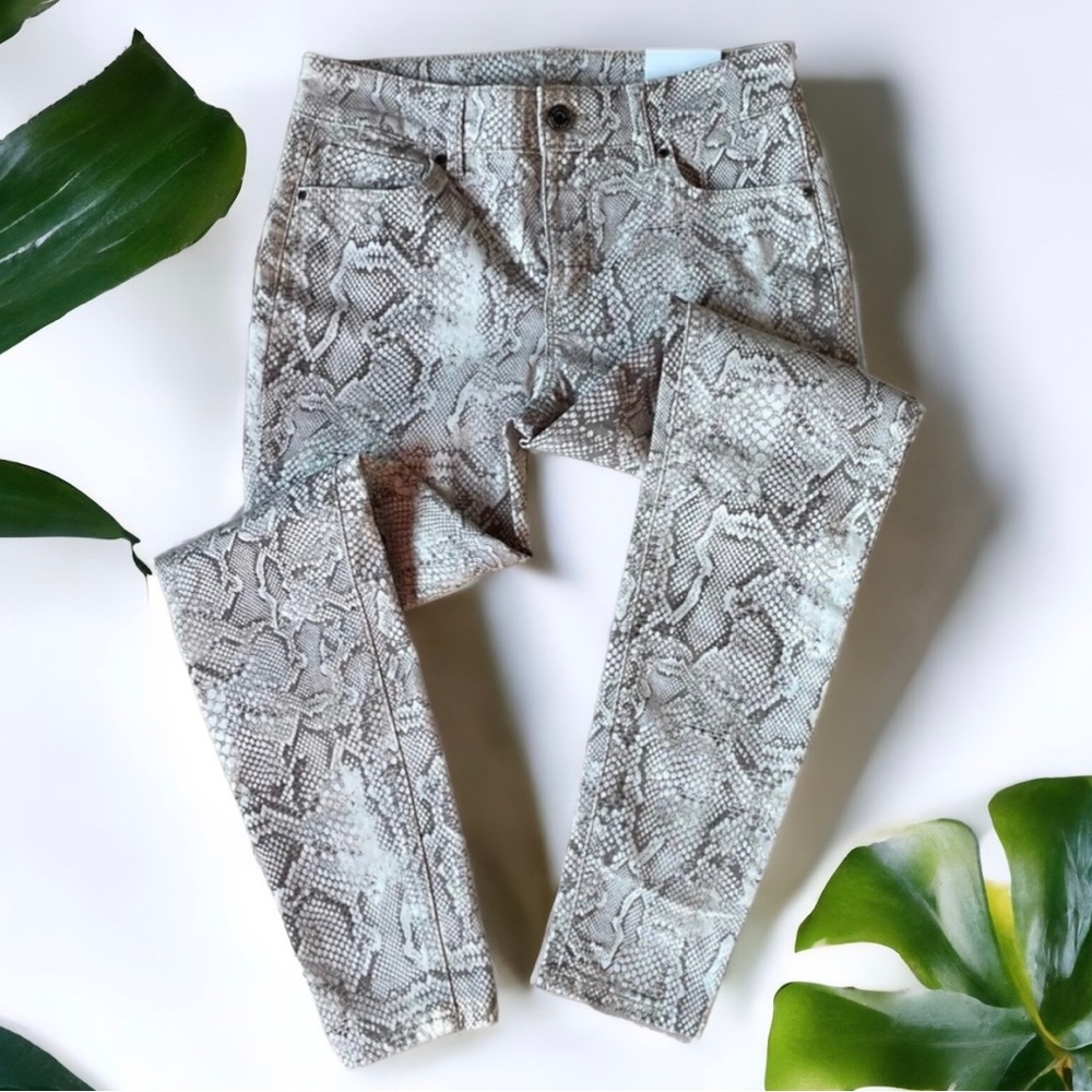 WHBM Stretchy High Rise Skinny Snake Print Ankle Pants Size OP